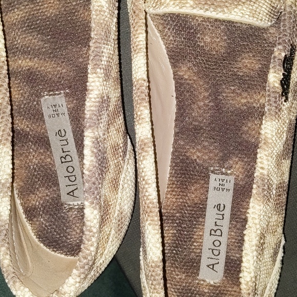 Aldo Brué Women's Leather Snakeskin Print Flats - Picture 3 of 8
